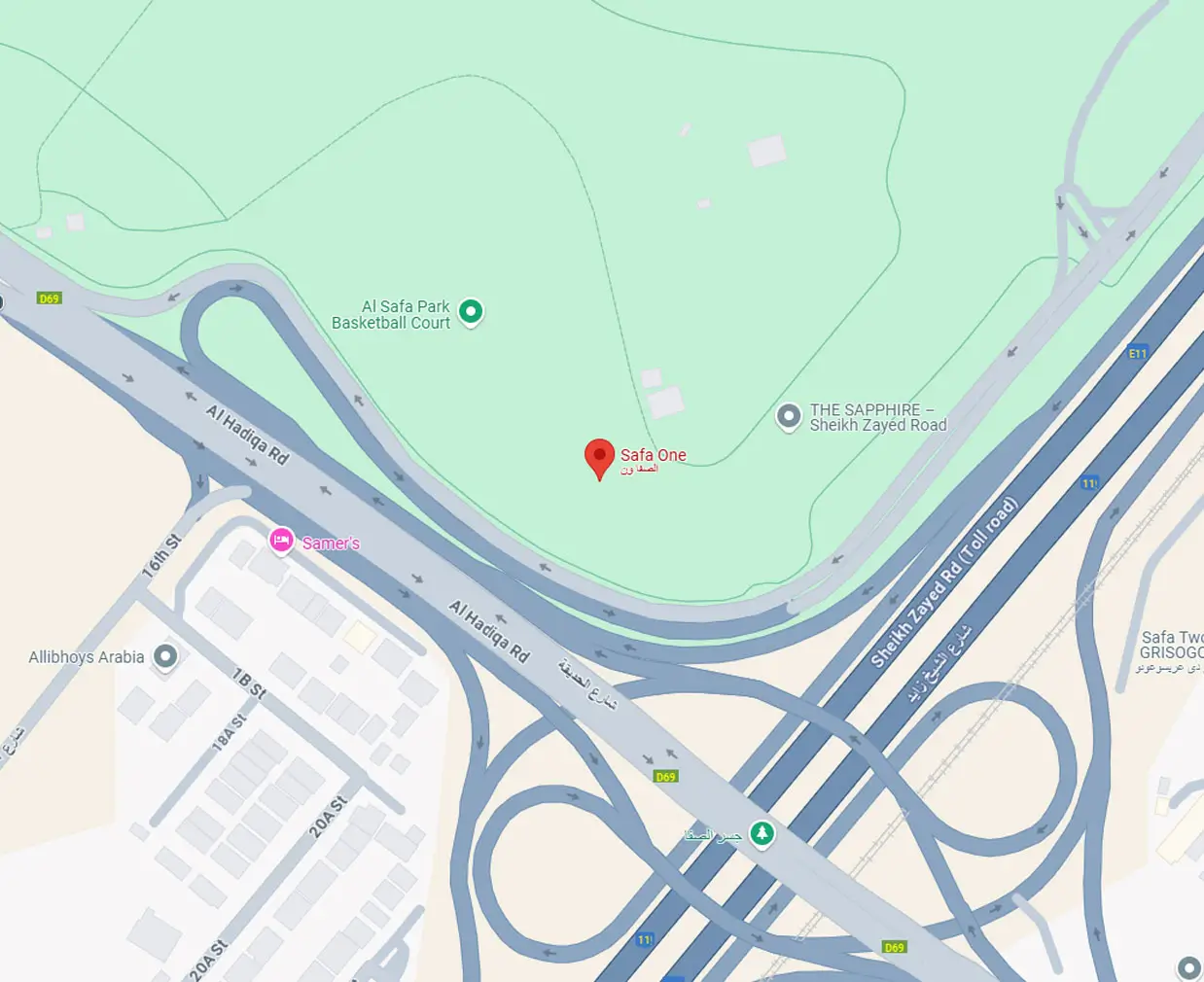Damac Safa One location map